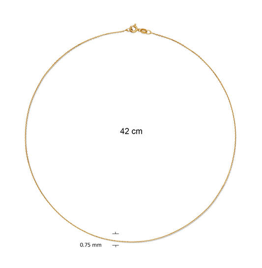  Colliers en longueur - Ancre - 0.75mm - 42cm - 14k Or