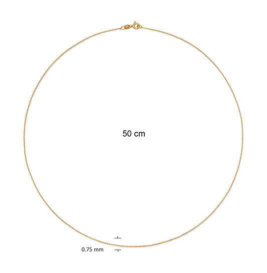  Länge Ketten - Anker - 0.75mm - 50cm - 14k Gold