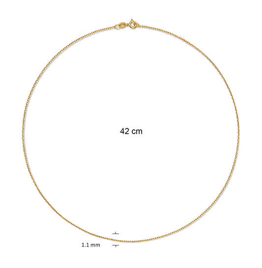  Länge Ketten - Anker - 1.1mm - 42cm - 14k Gold