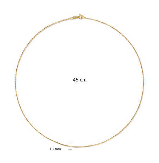  Colliers en longueur - Ancre - 1.1mm - 45cm - 14k Or