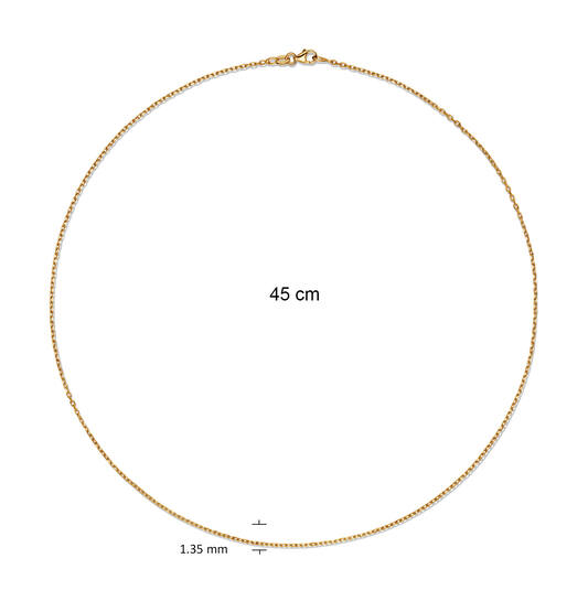  Colliers en longueur - Ancre - 1.35mm - 45cm - 14k Or