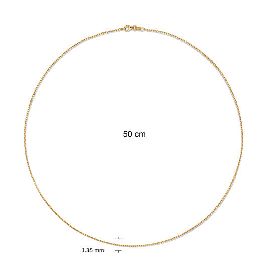  Lengte collier - Anker - 1.35mm - 50cm - 14k Goud