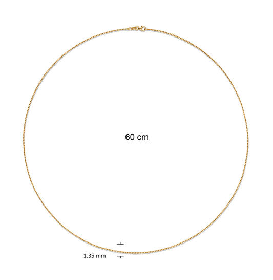  Lengte collier - Anker - 1.35mm - 60cm - 14k Goud