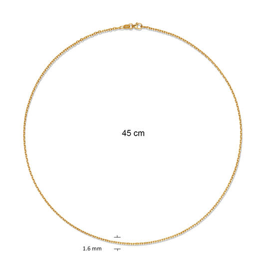  Colliers en longueur - Ancre - 1.6mm - 45cm - 14k Or