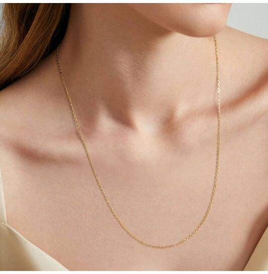  Long necklaces - Anchor - 1.6mm - 60cm - 14k Gold
