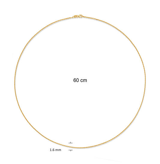  Long necklaces - Anchor - 1.6mm - 60cm - 14k Gold
