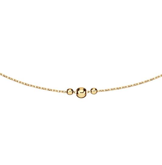  Halsketten mit Stein - Anker - 14k Gold - 45cm