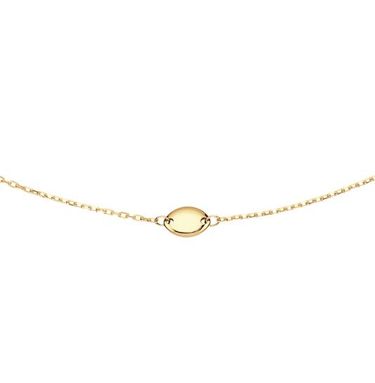  Halsketten mit Stein - Anker - 14k Gold - 45cm