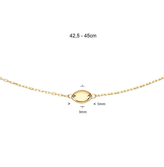  Collier - Anker - 14k Goud - 45cm