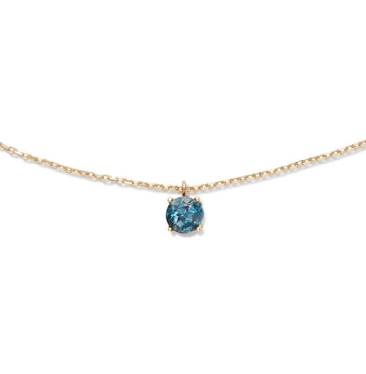  Halsketten mit Stein - Anker - 14k Gold - 45cm