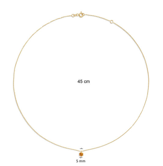 Necklaces with stone - Anchor - 14k Gold - 45cm