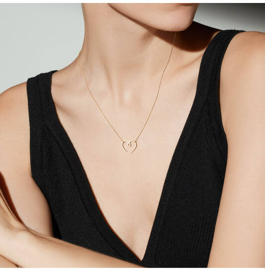  Collier - Hart - 14k Goud - 45cm
