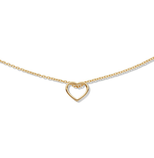  Halsketten mit Stein - Herz - 14k Gold - 45cm