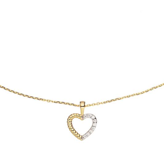  Necklaces with stone - Heart - Anchor - 14k Gold - 45cm