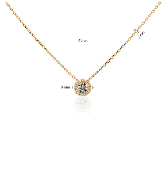  Colliers avec pierre - 14k Or - 45cm