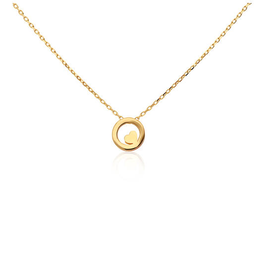  Necklaces with stone - Cirkel hart - 14k Gold - 45cm