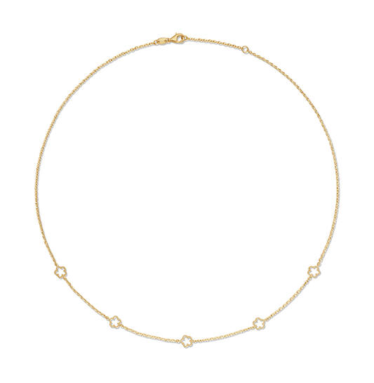  Gliederketten - Blume - Anker - 14k Gold - 45cm