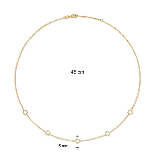  Gliederketten - Blume - Anker - 14k Gold - 45cm