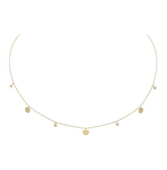  Colliers avec pierre - Bolletjes en Discjes - Ancre - 14k Or - 45cm