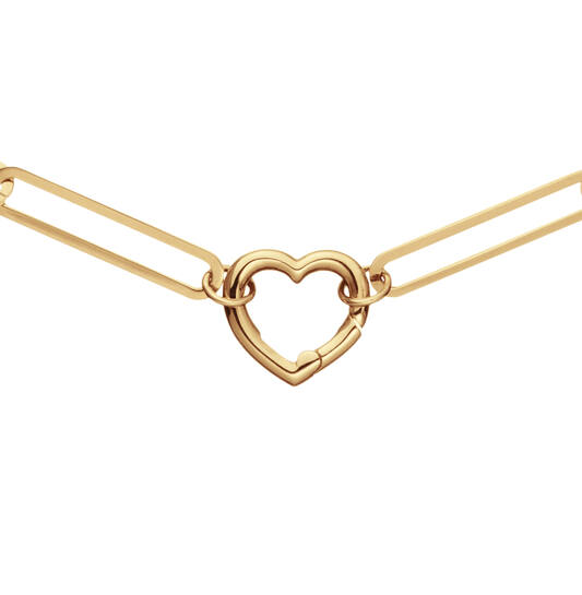  Halsketten mit Stein - Herz - Fantasieglied - 14k Gold - 45cm