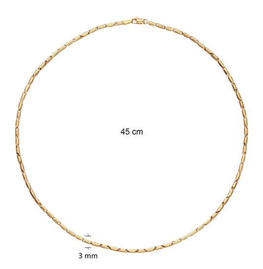  Collier - Fantasieschakel - 14k Goud - 45cm