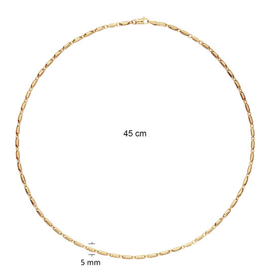  Collier - Fantasieschakel - 14k Goud - 45cm