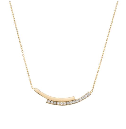  Necklaces with stone - 14k Gold - 45cm