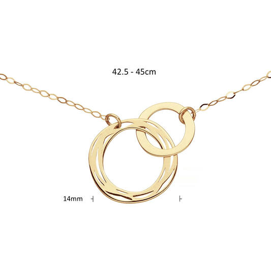  Collier - Cercle - Ancre - 14k Or - 45cm