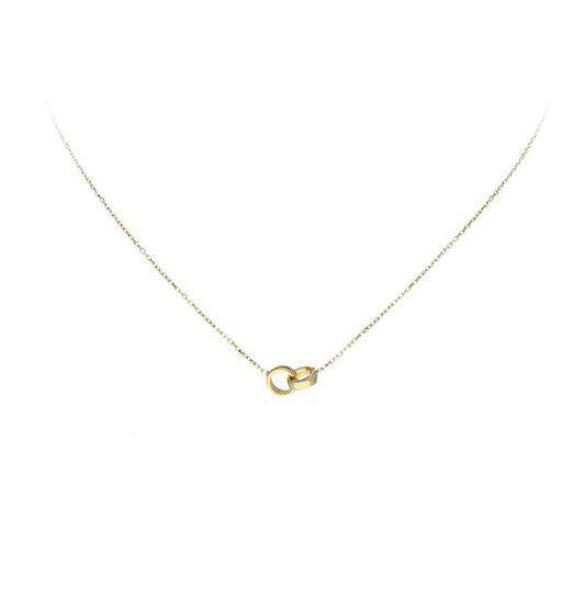  Halsketten mit Stein - Twee open Cirkels - Anker - 14k Gold - 43cm