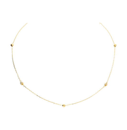  Colliers avec pierre - Bolletjes - Ancre - 14k Or - 60cm