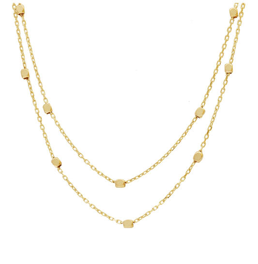  Halsketten mit Stein - Bolletjes - Anker - 14k Gold - 45cm