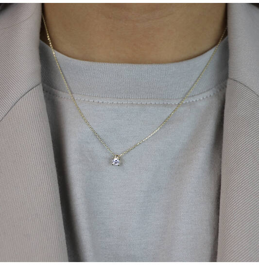  Necklaces with stone - Solitaire - Anchor - 14k Gold - 45cm