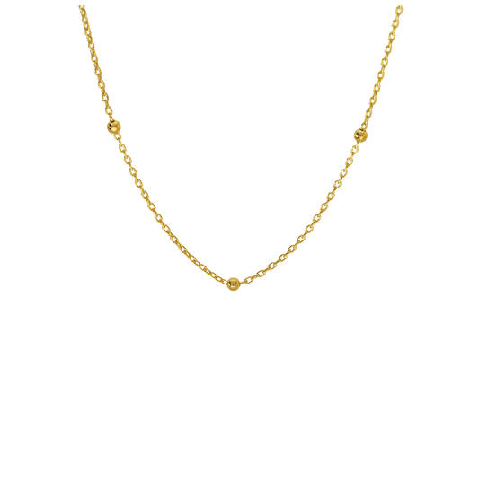  Collier - Bolletjes - Anker - 14k Goud - 45cm