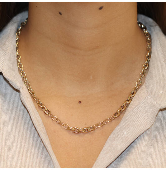  Link necklaces - Fantasy link - 14k Gold - 45cm