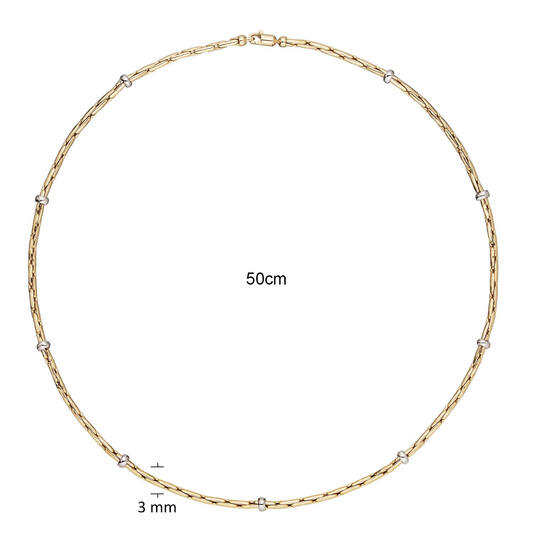  Necklaces with pendant - Round - Cardano - 14k Gold - 50cm Elegant Strength - 