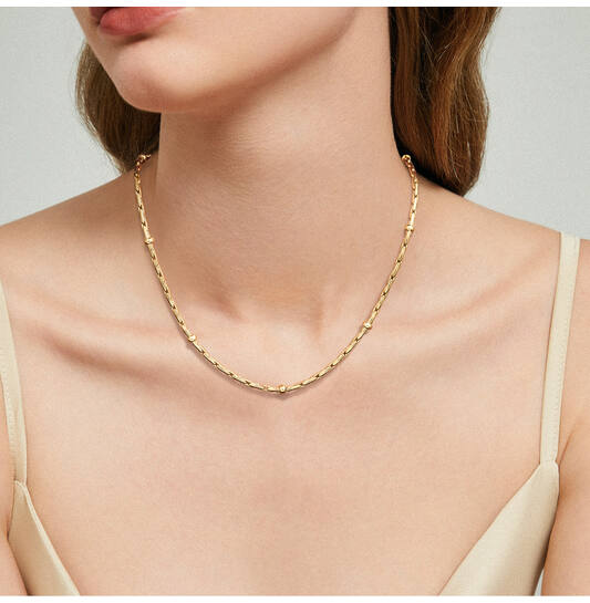  Schakelcollier - Fantasieschakel - 14k Goud - 50cm Elegant Strength - 