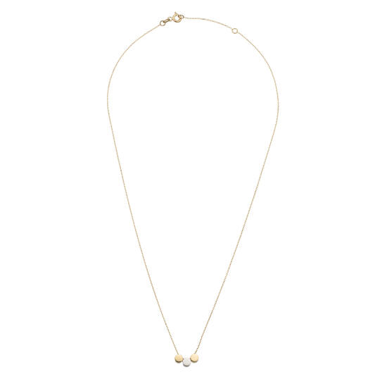  Halsketten mit Stein - 14k Gold - 45cm