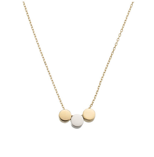  Halsketten mit Stein - 14k Gold - 45cm