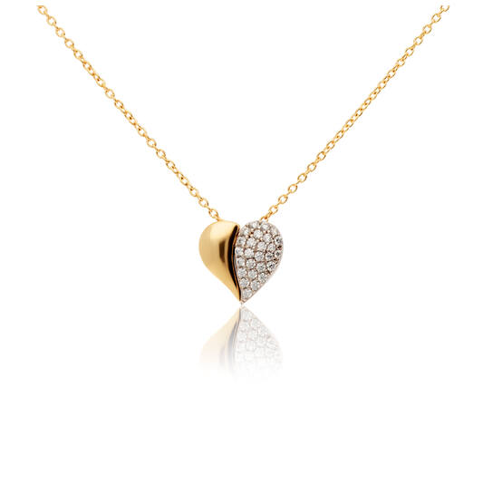  Halsketten mit Stein - 14k Gold - 45cm