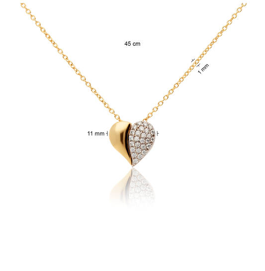  Necklaces with stone - 14k Gold - 45cm