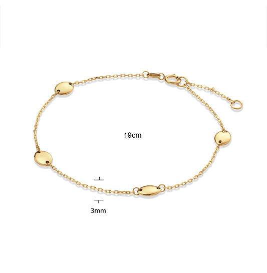  Gliederarmbänder - Anker - 3mm - 19cm