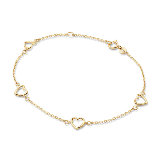  Link bracelets - Anchor - Heart - 6mm - 19cm