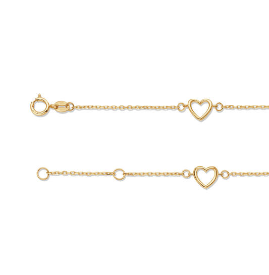  Bracelets à maillons - Ancre - Cœur - 6mm - 19cm