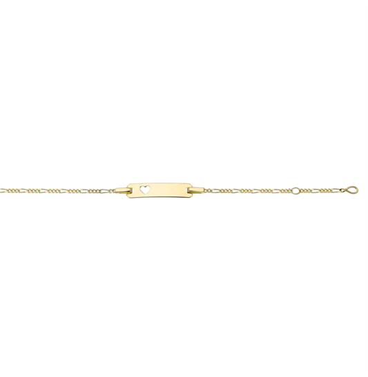  Plaatarmband - Figaro - Baby - 1mm - 14cm