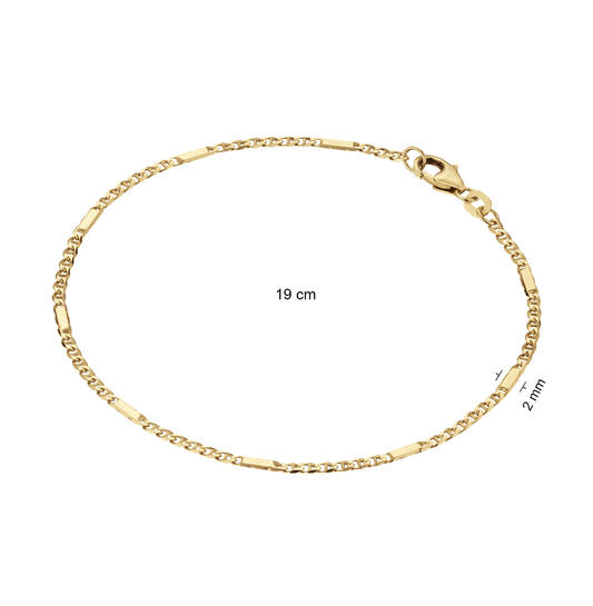  Bracelets à maillons - L'œil du faucon - 2mm - 19cm