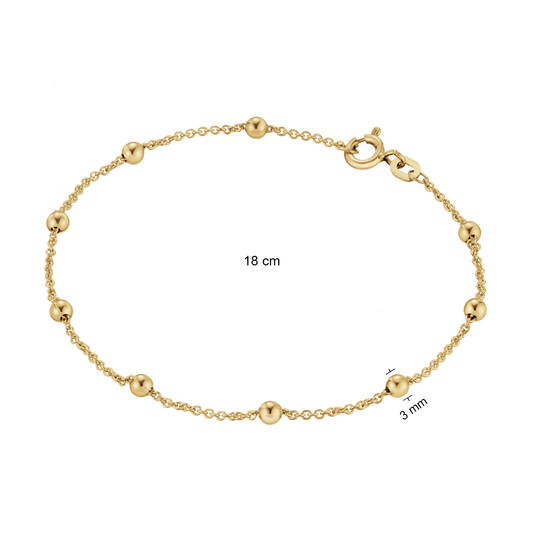  Bracelets à maillons - Ancre - 1mm - 18cm