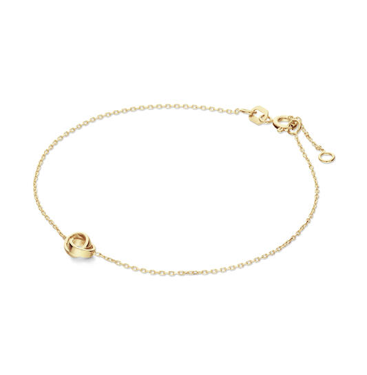  Schakelarmband - Anker - 2 Cirkels - 1mm - 19cm