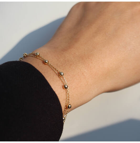 Gliederarmbänder - Anker - Bolletjes - 3mm - 19cm