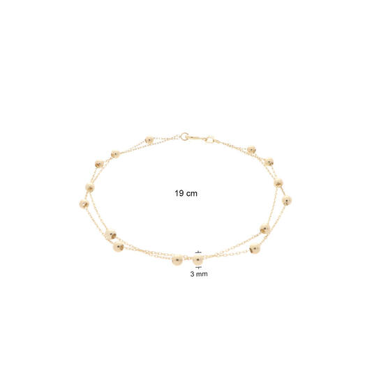  Gliederarmbänder - Anker - Bolletjes - 3mm - 19cm