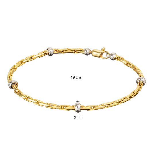  Schakelarmband - Elegant Strength - Palmier, Vossenstaart - Rond - 3mm - 19cm